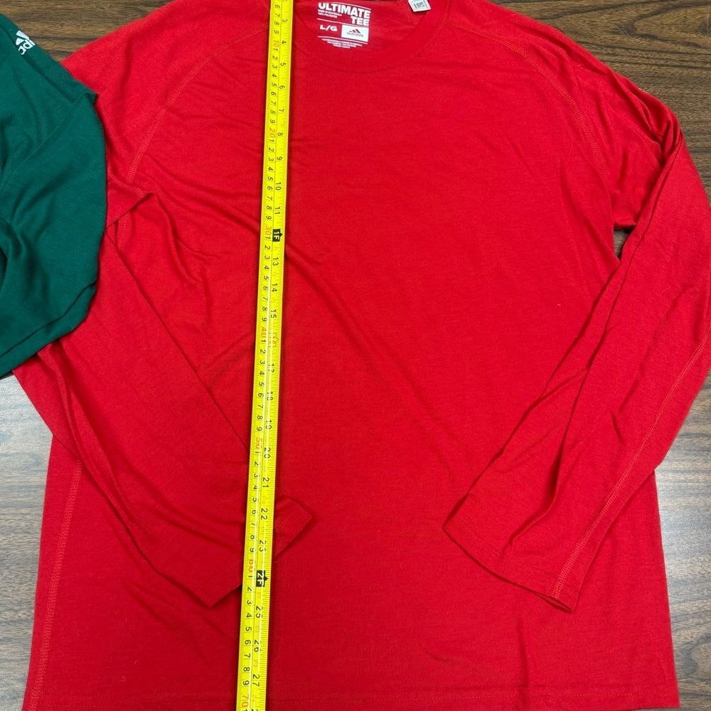 Adidas Red and Green Ultimate Tee lot of 2 Shirts Mens Size Large - Picture 8 of 10